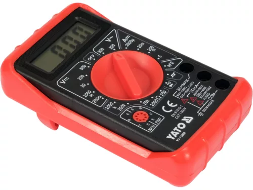 YATO Digitális multiméter 500 V, 5 A DC, 2 MΩ, tranzisztorteszt és folytonosságvizsgálat (YT-73080)