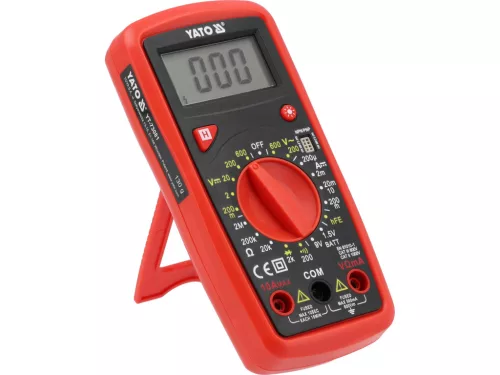 YATO Digitális multiméter 600 V, 10 A DC, 2 MΩ, tranzisztor- és elemteszttel (YT-73081)
