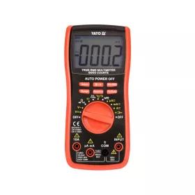   YATO Digitális multiméter True RMS, 600 V, 10 A, automata méréshatár, hőmérséklet- és kapacitásméréssel (YT-73085)