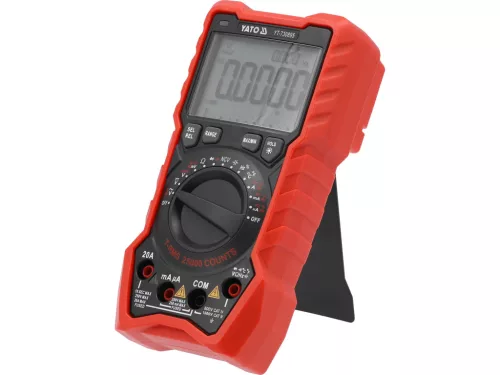 YATO Digitális multiméter True RMS AC/DC, 1000 V, 20 A, NCV, 25 000 kijelzési érték (YT-730895)