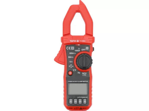 YATO Lakatfogó multiméter True RMS AC/DC, 10 mA–1000 A, 1000 V, NCV, indulóáram-méréssel (YT-730933)