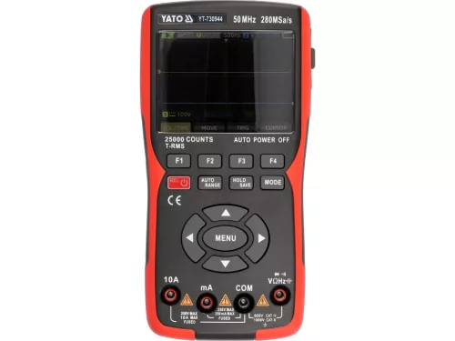 YATO 3 az 1-ben Oszcilloszkóp, Multiméter és jel-generátor,  280MSA/A 50MHZ (YT-730944)
