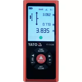   YATO Kétirányú lézeres távolságmérő 2 × 60 m, max. 120 m, színes TFT kijelzővel (YT-731249)