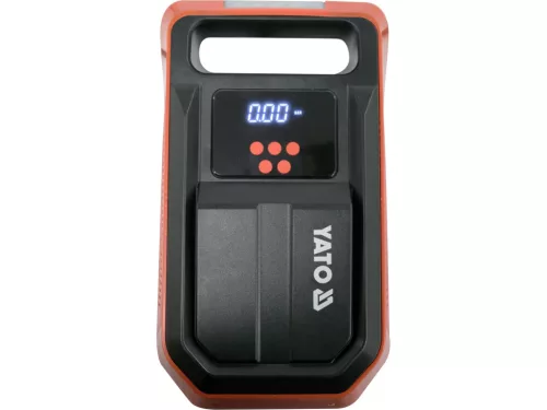 YATO Autós kompresszor 12 V, 120 W, 25 l/perc, 10 bar, LCD nyomáskijelzővel és LED lámpával (YT-73470)