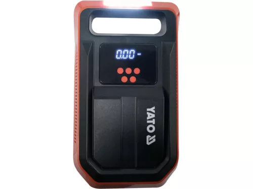 YATO Autós kompresszor 12 V, 120 W, 25 l/perc, 10 bar, LCD nyomáskijelzővel és LED lámpával (YT-73470)