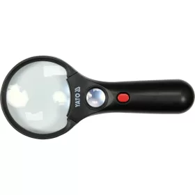   YATO Kézi nagyító LED és UV világítással, 3× / 45×, 75 és 20 mm-es lencsével (YT-73845)