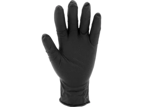 YATO Nitril védőkesztyű gyémánt textúrával, fekete, 2XL-es méret (11), 50 db/csomag (YT-74744)