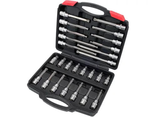 YATO Spline bit dugókulcs készlet 1/2”, M5–M16, 26 részes (YT-77542)