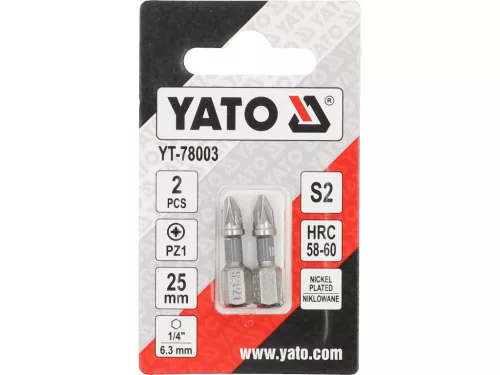 YATO Csavarbit 1/4 25MM PZ1 2DB NI (YT-78003)