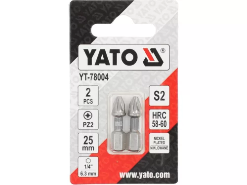 YATO Csavarbit 1/4 25MM PZ2 2DB NI (YT-78004)