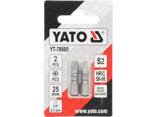 YATO Csavarbit 1/4 25MM PZ3 2DB NI (YT-78005)