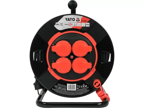 YATO Kültéri kábeldob 30 m – 4 aljzat, H05RR-F 3×1,5 mm², IP44 (YT-81053)