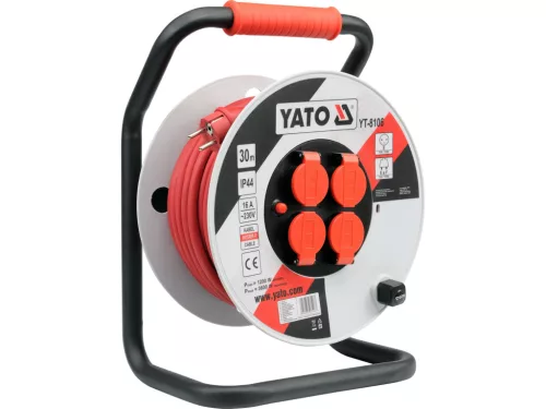 YATO Kültéri kábeldob 30 m – 4 aljzat, 3G2,5 mm², IP44 (YT-8106)