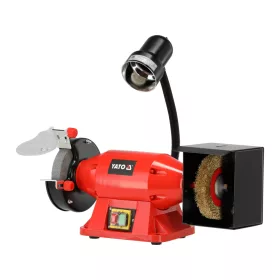   YATO Asztali köszörű köszörű- és drótkoronggal, 520 W, 150 mm, 2980 ford./perc, világítással (YT-822107)