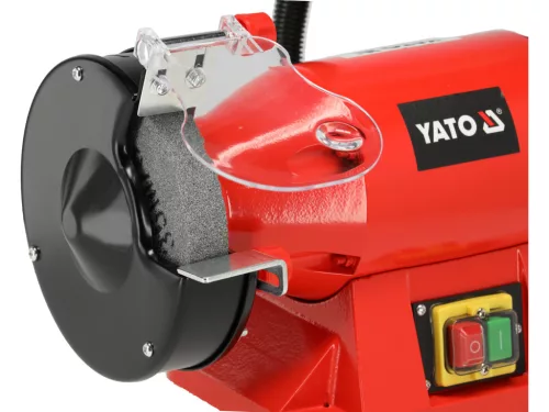 YATO Asztali köszörű köszörű- és drótkoronggal, 520 W, 150 mm, 2980 ford./perc, világítással (YT-822107)