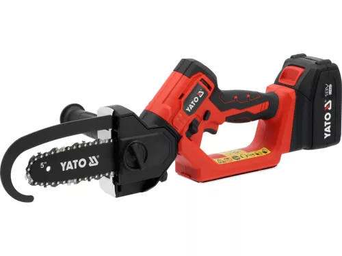YATO Akkus mini láncfűrész 18 V, 6”, szénkefementes, 4 Ah akkuval (YT-828115)
