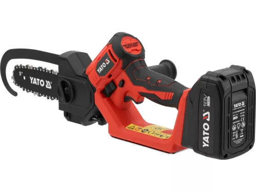 YATO Akkus mini láncfűrész 18 V, 6”, szénkefementes, 4 Ah akkuval (YT-828115)