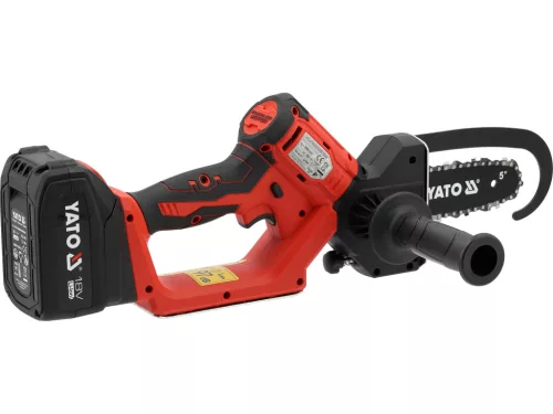 YATO Akkus mini láncfűrész 18 V, 6”, szénkefementes, 4 Ah akkuval (YT-828115)