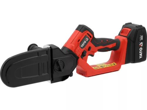 YATO Akkus mini láncfűrész 18 V, 6”, szénkefementes, 4 Ah akkuval (YT-828115)
