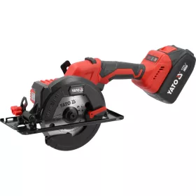   YATO Akkus körfűrész 18 V-os 140 MM, szénkefementes motor + 2 db 4.0Ah akkumulátor (YT-8281185)