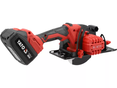 YATO Akkus körfűrész 18 V-os 140 MM, szénkefementes motor + 2 db 4.0Ah akkumulátor (YT-8281185)