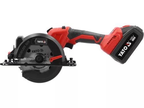 YATO Akkus körfűrész 18 V-os 140 MM, szénkefementes motor + 2 db 4.0Ah akkumulátor (YT-8281185)