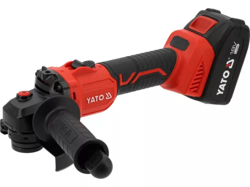 YATO Akkumulátoros sarokcsiszoló gép 18 V, 125 mm (2x4 Ah akku + koffer) (YT-828252)