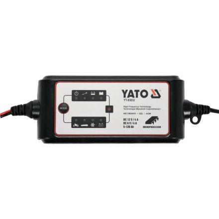 YATO Akkumulátor töltő 6-12 V / 4 A / 5-120 Ah (YT-83032)