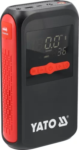 YATO Bikázó kompresszorral és powerbankkal, 12 V, 300 A / 600 A, 120 PSI, 12 Ah (YT-83086)
