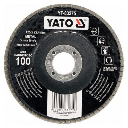 YATO Lamellás csiszolókorong lapos 125 x 22,2 mm P36 (YT-83271)