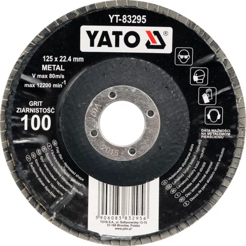 YATO Lamellás csiszolókorong döntött 125 x 22,2 mm P60 (YT-83293)