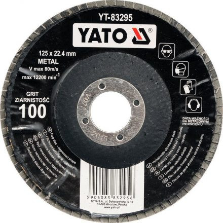 YATO Lamellás csiszolókorong döntött 125 x 22,2 mm P120 (YT-83296)