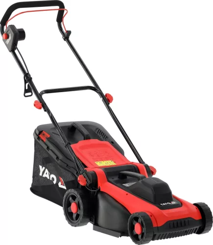 YATO Elektromos fűnyíró 1500 W, 360 mm vágásszélesség, 40 literes fűgyűjtővel, 6 fokozatú magasságállítással (YT-851991)
