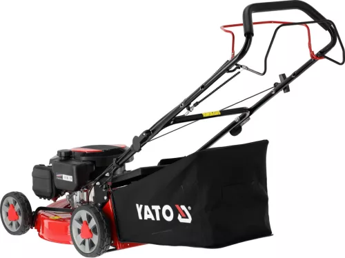 YATO Önjáró benzines fűnyíró Loncin motorral, 139 cm³, 46 cm vágásszélesség, 60 literes fűgyűjtővel (YT-85502)