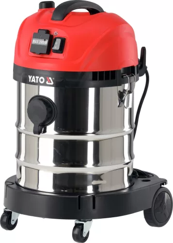 YATO Ipari porszívó száraz-nedves porszívózáshoz, szűrőrázóval és gépcsatlakozóval, 1400 W, 20 liter, 17 kPa (YT-85719)