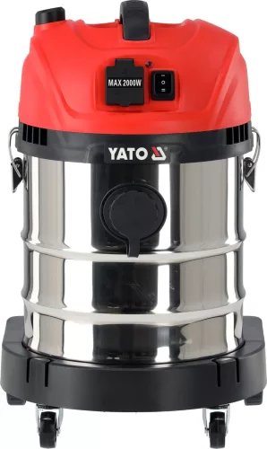 YATO Ipari porszívó száraz-nedves porszívózáshoz, szűrőrázóval és gépcsatlakozóval, 1400 W, 20 liter, 17 kPa (YT-85719)