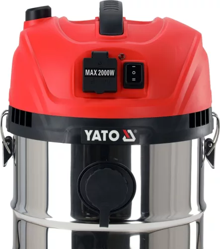 YATO Ipari porszívó száraz-nedves porszívózáshoz, szűrőrázóval és gépcsatlakozóval, 1400 W, 20 liter, 17 kPa (YT-85719)