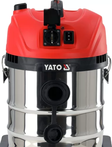 YATO Ipari porszívó száraz-nedves porszívózáshoz, szűrőrázóval és gépcsatlakozóval, 1400 W, 20 liter, 17 kPa (YT-85719)
