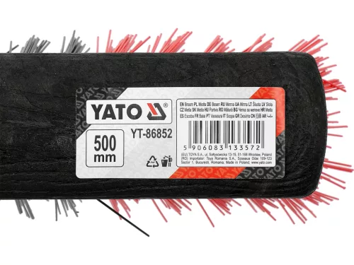 YATO Utcai seprű 500 mm fejjel, 140 cm acél nyéllel, kültéri takarításhoz (YT-86852)