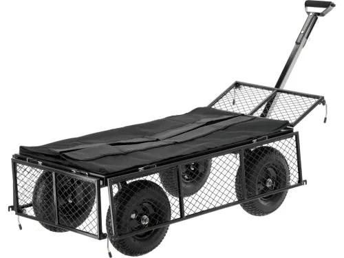 YATO Kerti kézikocsi 450 kg teherbírással, XL rakfelülettel és ponyvabetéttel (YT-86970)