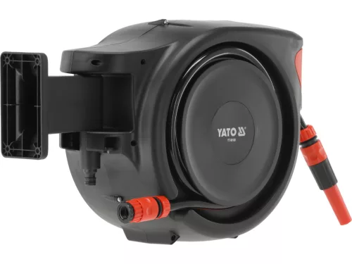 YATO Automata fali locsolótömlő dob 15 m tömlővel, 1/2”, visszahúzó rendszerrel (YT-90100)