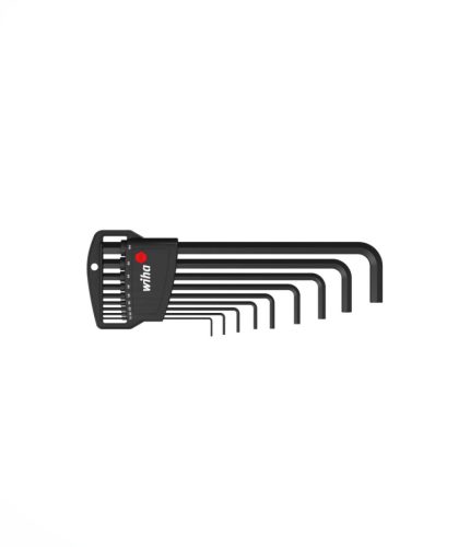 Wiha imbuszkulcs (hatlapú L-kulcs) készlet, fekete oxidált, Classic tartóban, 9 részes, 1,5 / 2 / 2,5 / 3 / 4 / 5 / 6 / 8 / 10 (06386)