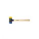 Wiha Cserélhető kerek fejű kalapács puha (kék, elasztomer)/közepesen kemény (sárga, poliuretán), Hickory fanyéllel, fej átmérő 40 mm/ 620 gr (26654)