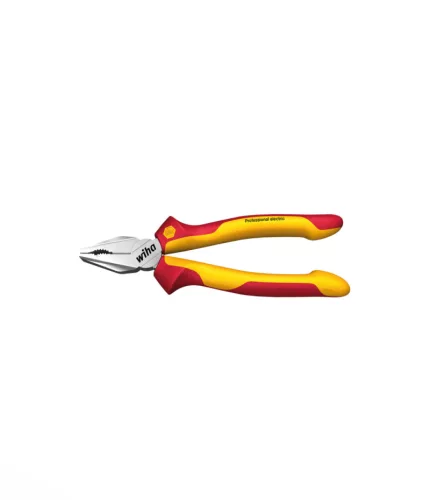 Wiha Professional, OptiGrip, DynamicJoint®, 1000 V szigetelt, krómozott egyetemes (kombinált) fogó extra hosszú vágóéllel, DIN ISO 5746, 160 mm (26705)