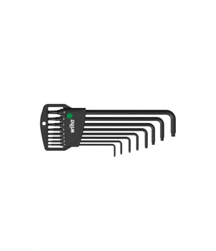 Wiha gömbvégű TORX® L-kulcs készlet, fekete oxidált, Classic tartóban, 8 részes, T9; T10; T15; T20; T25; T27; T30; T40 (32394)