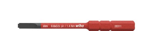 Wiha 1000 V szigetelt slimBit behajtóhegy (bit) lapos és sliccelt fejjel, 3,5 x 75 mm, leválasztó- és késes bontó sorkapcsokhoz (44385)