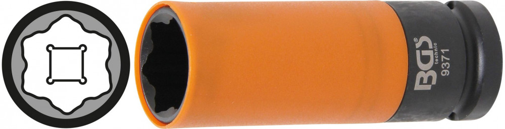 BGS technic 1/2" dugókulcs fej légkulcsokhoz, védő borítású, 21 mm, Hyundai i30, Tucson és Kia modellekhez (BGS 9371)